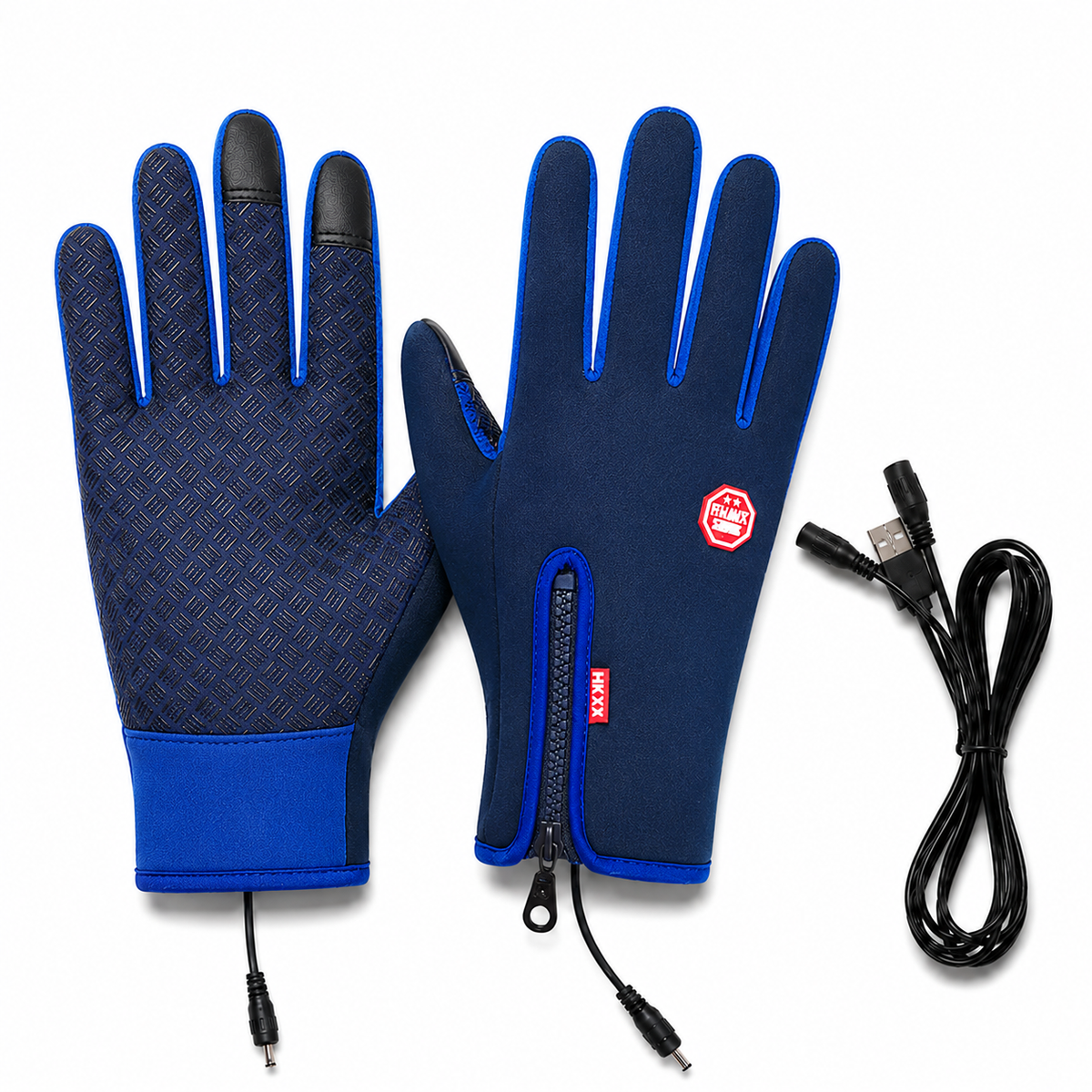Winter Heated Gloves Electric Outdoor Touchscreen Grid Design 9