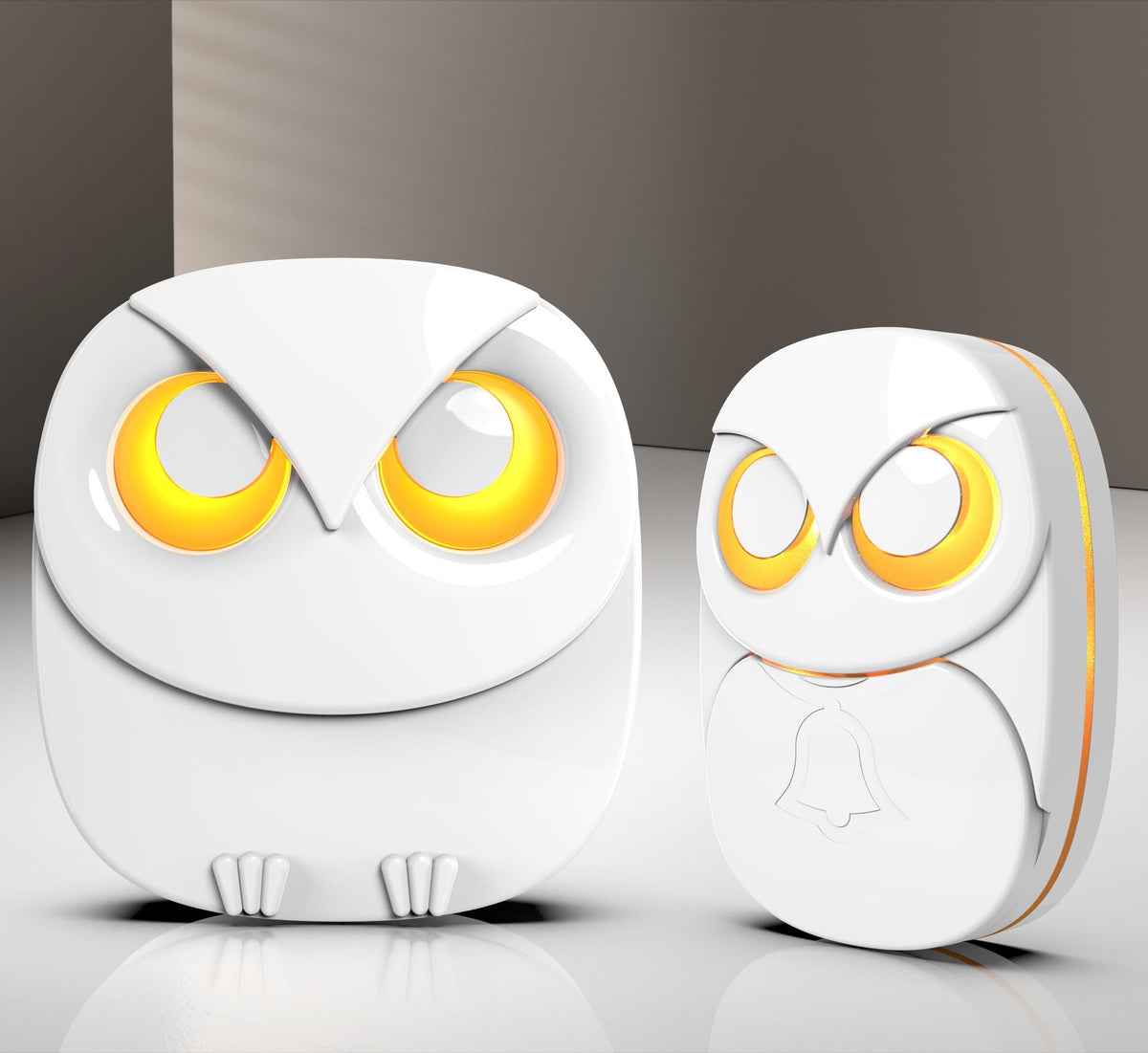 Wireless Owl Doorbell | Waterproof Long-Range Music Door Bell, Battery Powered (Black & White) 2