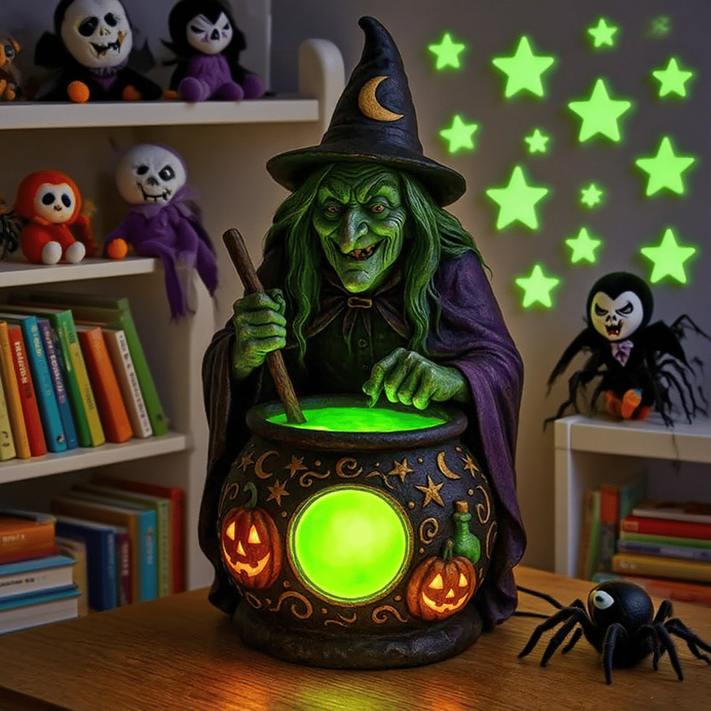 WitchGlow Ketel Lamp | Betoverende ketel met magische groene neonverlichting 1
