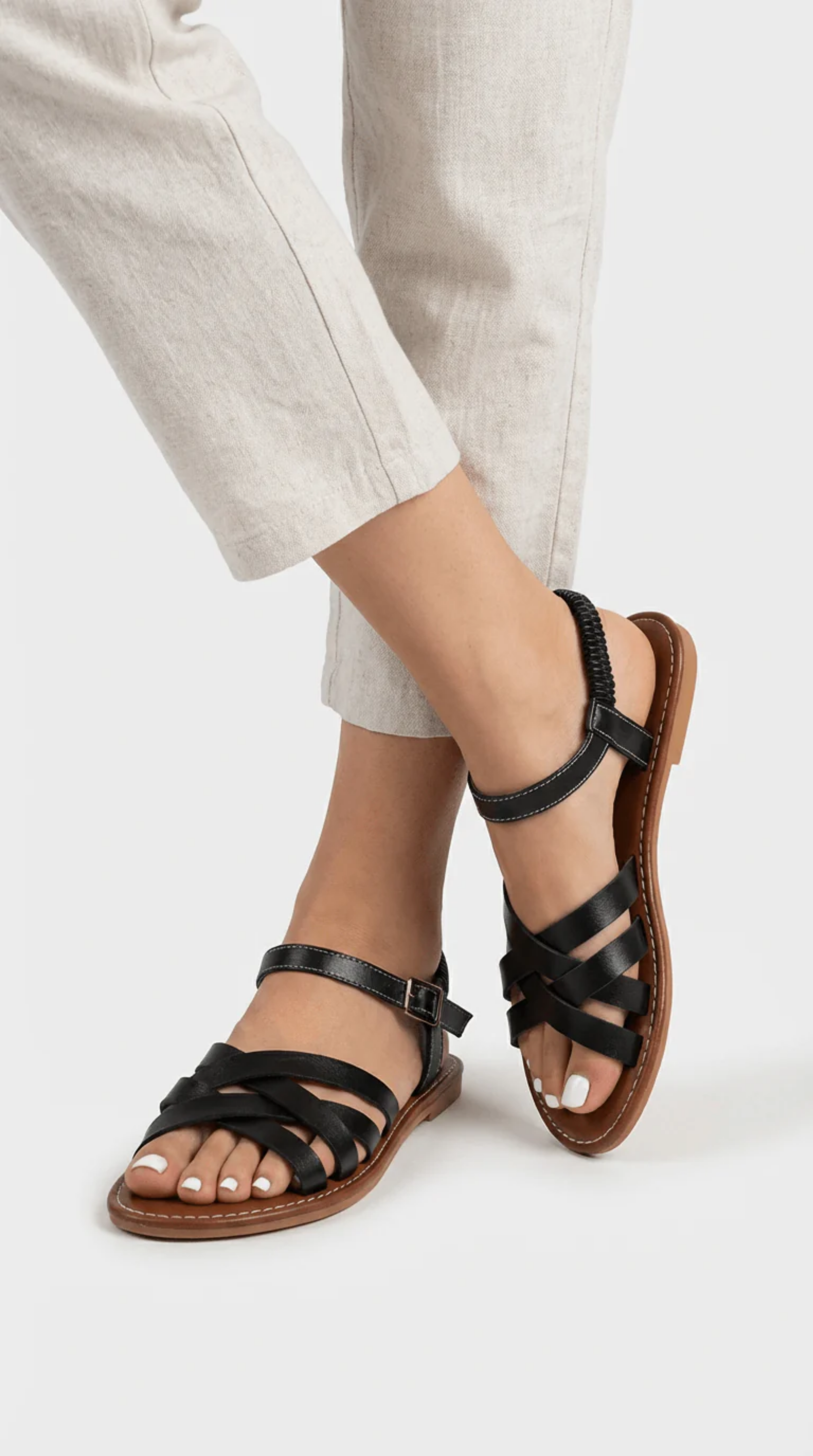 Women’s Cross-Strap Sandals with Ankle Strap – Everyday Comfort 2