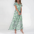 Women’s Floral Tummy-Flattering Midi Wedding Guest Summer Dress 3