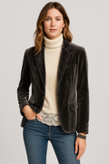 Women's Slim Fit Jacket with Tailored Cut and Classic Lapels for Elegant Wear 0