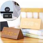 WoodSense | LED-Holzuhr mit Sprachsteuerung & Anpassbarer Helligkeit | Stilvolles Design für Komfort 2
