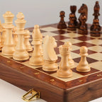 Wooden Chess Set – 39 cm Folding Chess Board with Storage