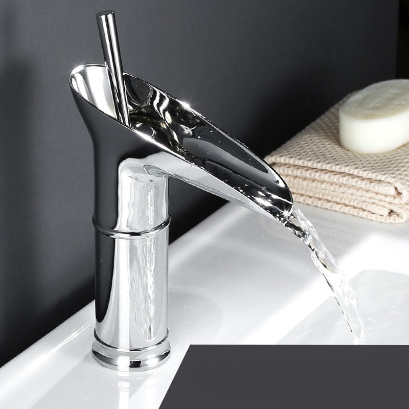 Waterfall Bathroom Sink Faucet – Tall Single Handle Basin Mixer Tap