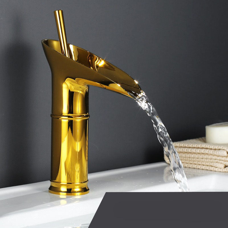 Waterfall Bathroom Sink Faucet – Tall Single Handle Basin Mixer Tap