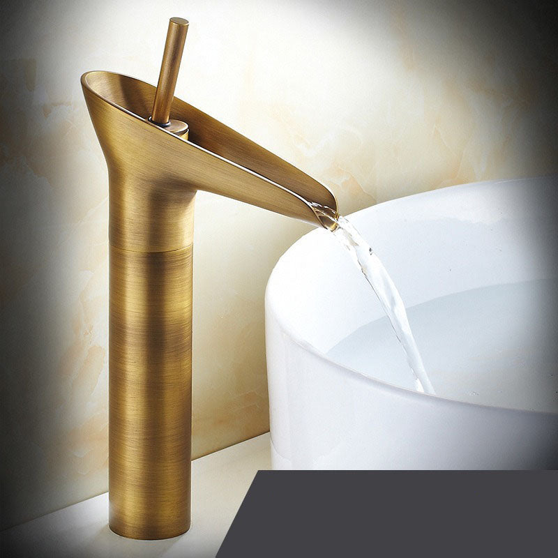 Waterfall Bathroom Sink Faucet – Tall Single Handle Basin Mixer Tap