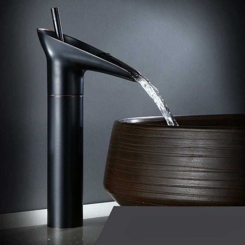 Waterfall Bathroom Sink Faucet – Tall Single Handle Basin Mixer Tap