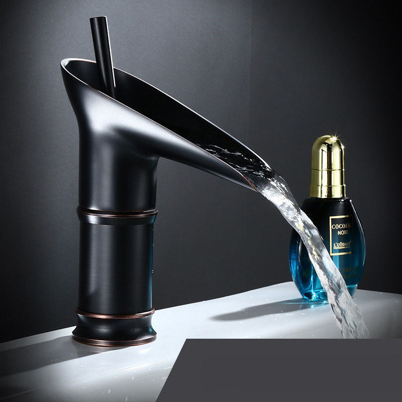 Waterfall Bathroom Sink Faucet – Tall Single Handle Basin Mixer Tap