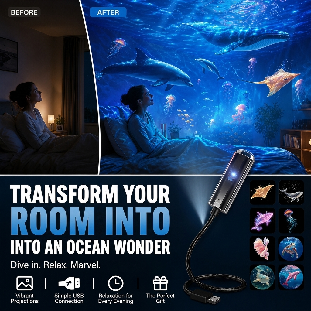 Star Projector USB – LED Galaxy Lamp with 10 Interchangeable Discs