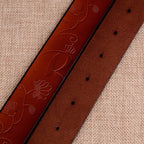 Traditionele Damesriem met Zonnebloemenprint en Stijlvolle Gesp – Perfect voor Oktoberfest