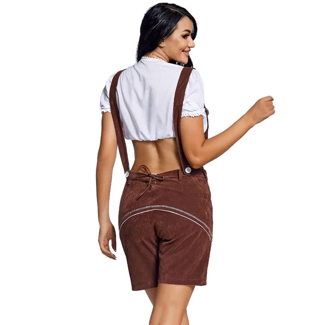 Lederhose Heidi - Dames Lederhosen Oktoberfest Kostuum – Traditionele Beierse Outfit