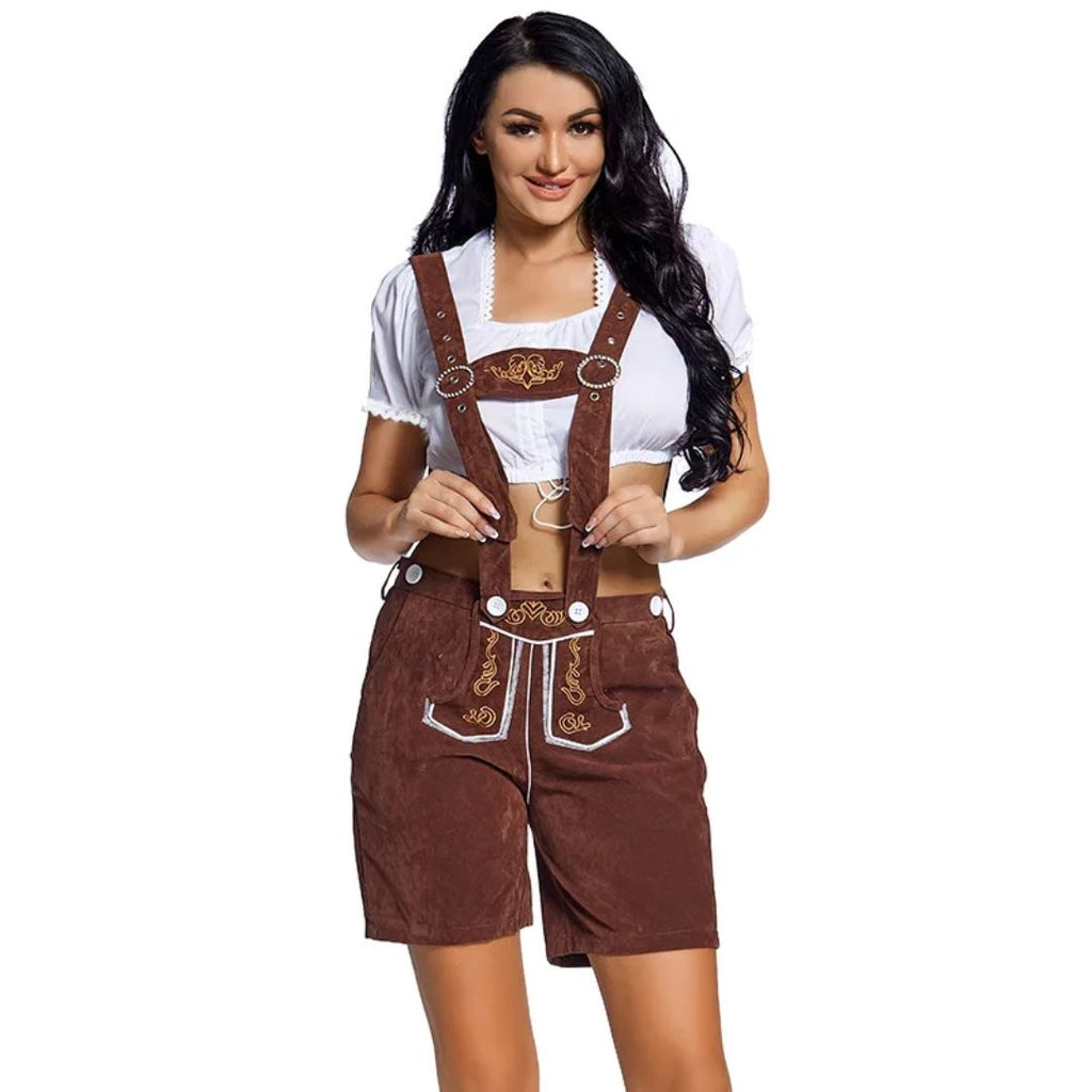 Lederhose Heidi - Dames Lederhosen Oktoberfest Kostuum – Traditionele Beierse Outfit