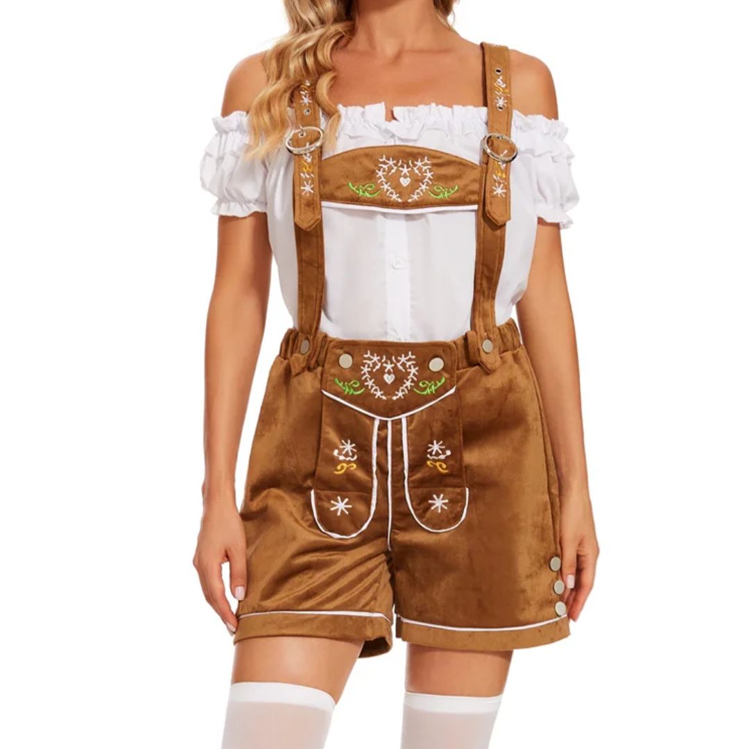 Lederhose Ingrid - Dames Oktoberfest Kostuum in Beierse Biermeisjesstijl