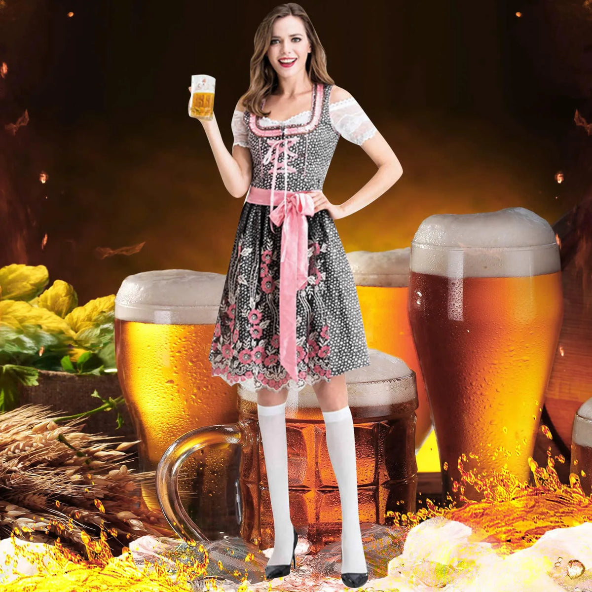 Dirndl Ingrid – Bavarian Oktoberfest Dress for Women | Carnival & Beer Festival Outfit