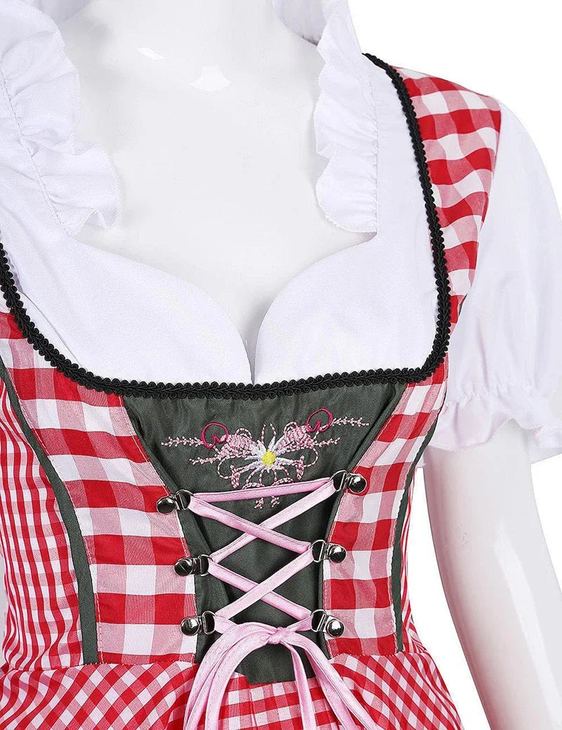 Dirndl Elke - Traditionele Oktoberfest Jurk Voor Dames Met Schort | Beiers Bierfeest Kostuum