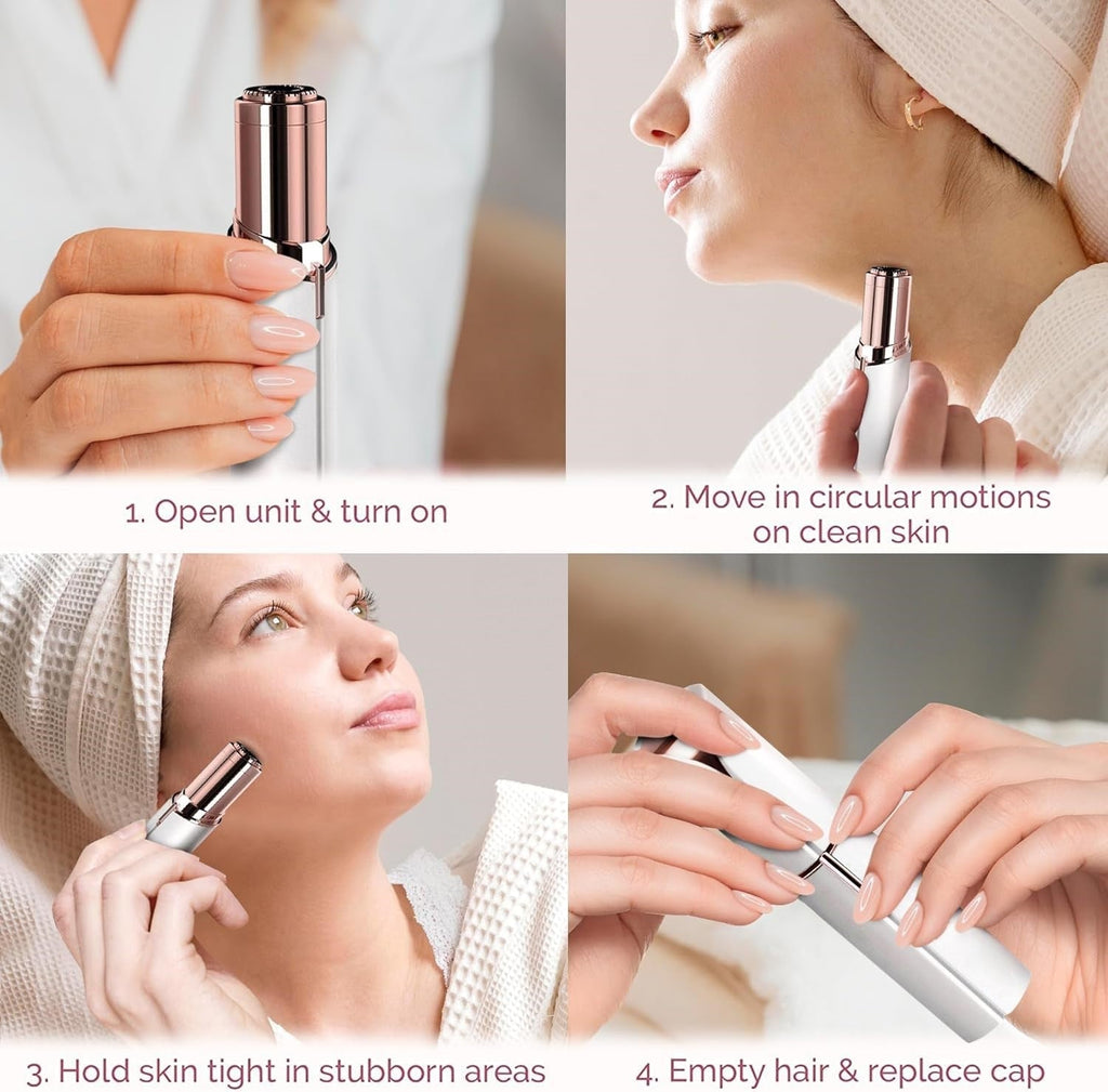 Facial Hair Remover – Gentle Precision Tool with Smooth-Glide Head & Compact Design