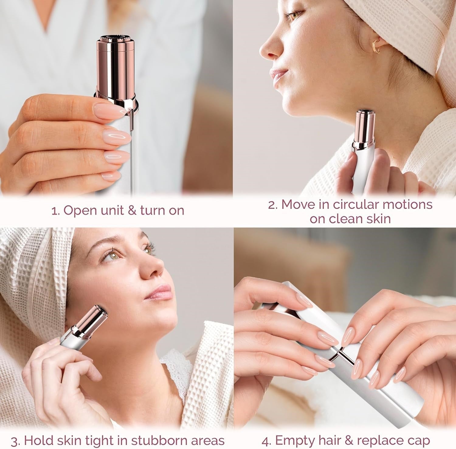 Facial Hair Remover – Gentle Precision Tool with Smooth-Glide Head & Compact Design