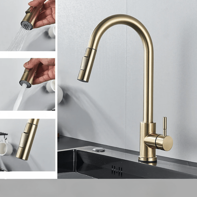 Pull-Down Kitchen Faucet – Single Handle Sink Mixer Tap with Dual Spray