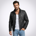 PU Leather Moto Jacket | Distressed Biker Style, Structured Fit & Utility Pocket Detail