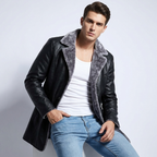 Faux Leather Longline Jacket | Soft Faux Fur Lining, Tailored Fit & Refined Winter Style