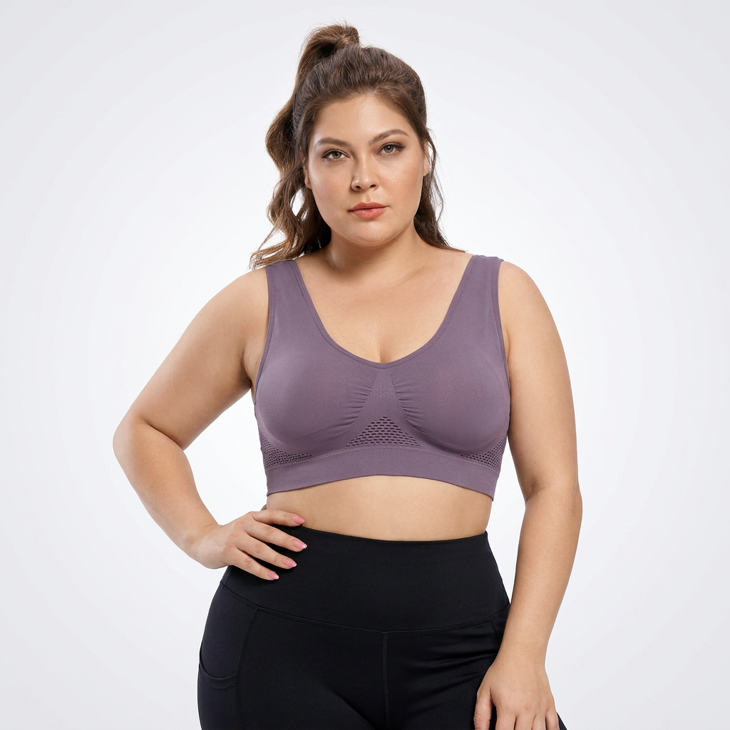 Plus Size Sports Bra | Breathable Comfort Fit, Wide-Strap Support & Smooth Everyday Shape