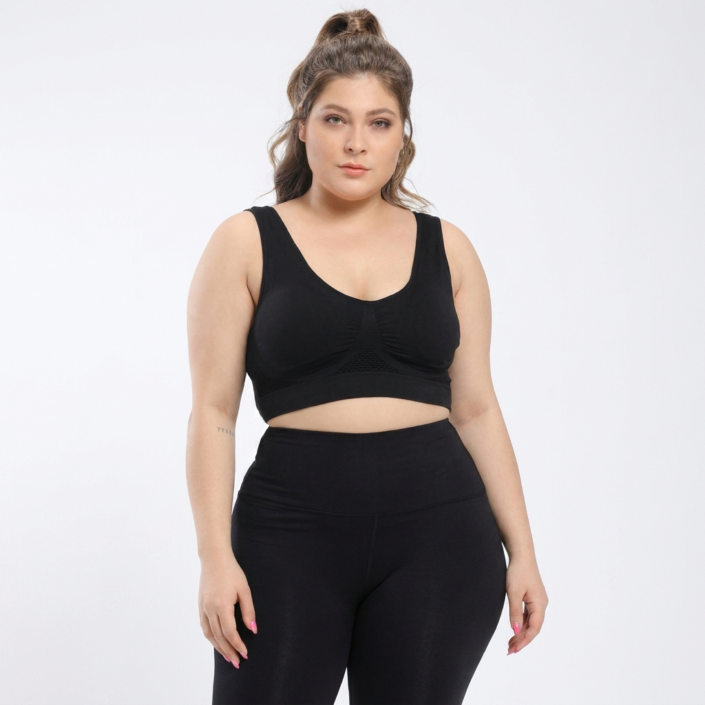 Plus Size Sports Bra | Breathable Comfort Fit, Wide-Strap Support & Smooth Everyday Shape
