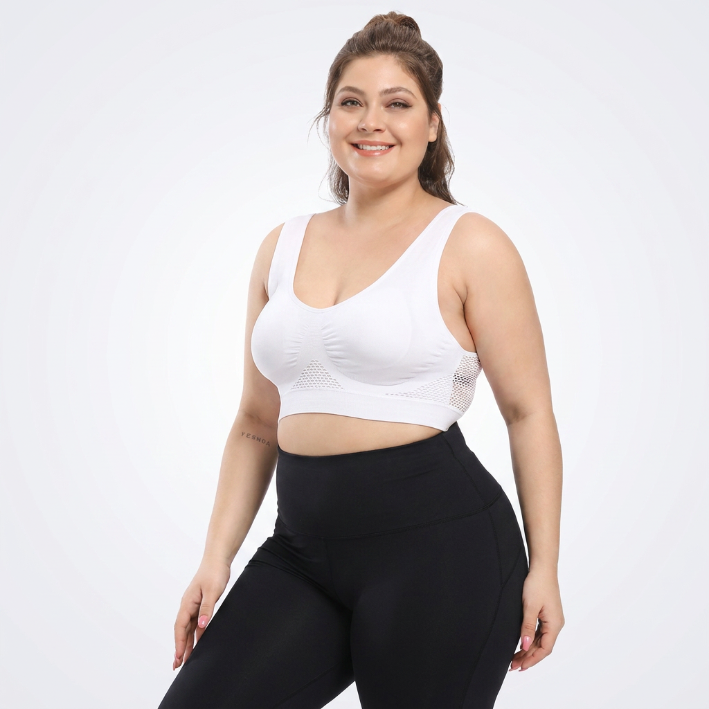 Plus Size Sports Bra | Breathable Comfort Fit, Wide-Strap Support & Smooth Everyday Shape