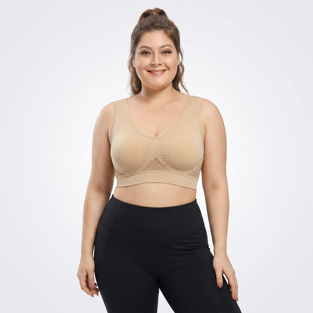 Plus Size Sports Bra | Breathable Comfort Fit, Wide-Strap Support & Smooth Everyday Shape