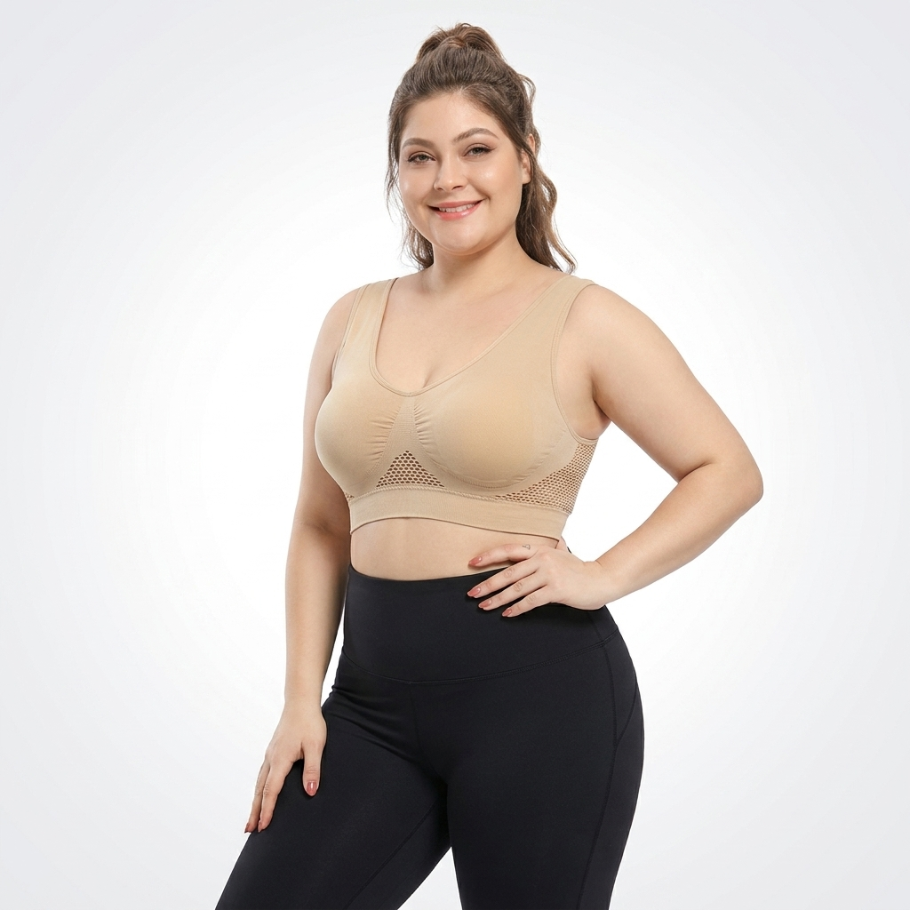 Plus Size Sports Bra | Breathable Comfort Fit, Wide-Strap Support & Smooth Everyday Shape
