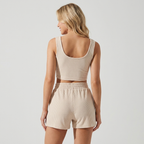 Ribbed Crop Top & Shorts Set | Soft Summer Texture, Relaxed Fit & Effortless Matching Style