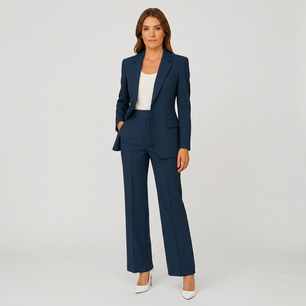 Women’s Tailored Suit Set | Polished Blazer Fit, Straight-Leg Trousers & Modern Office Style