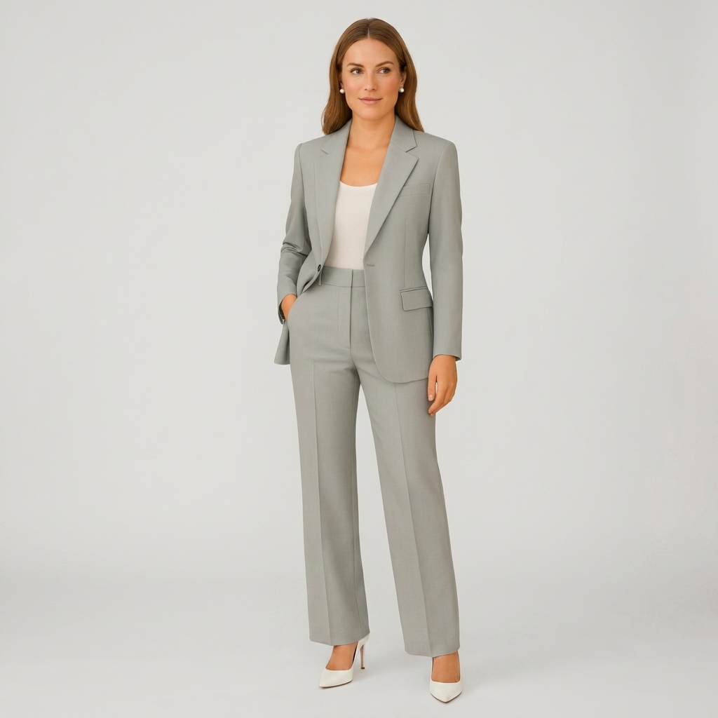 Women’s Tailored Suit Set | Polished Blazer Fit, Straight-Leg Trousers & Modern Office Style