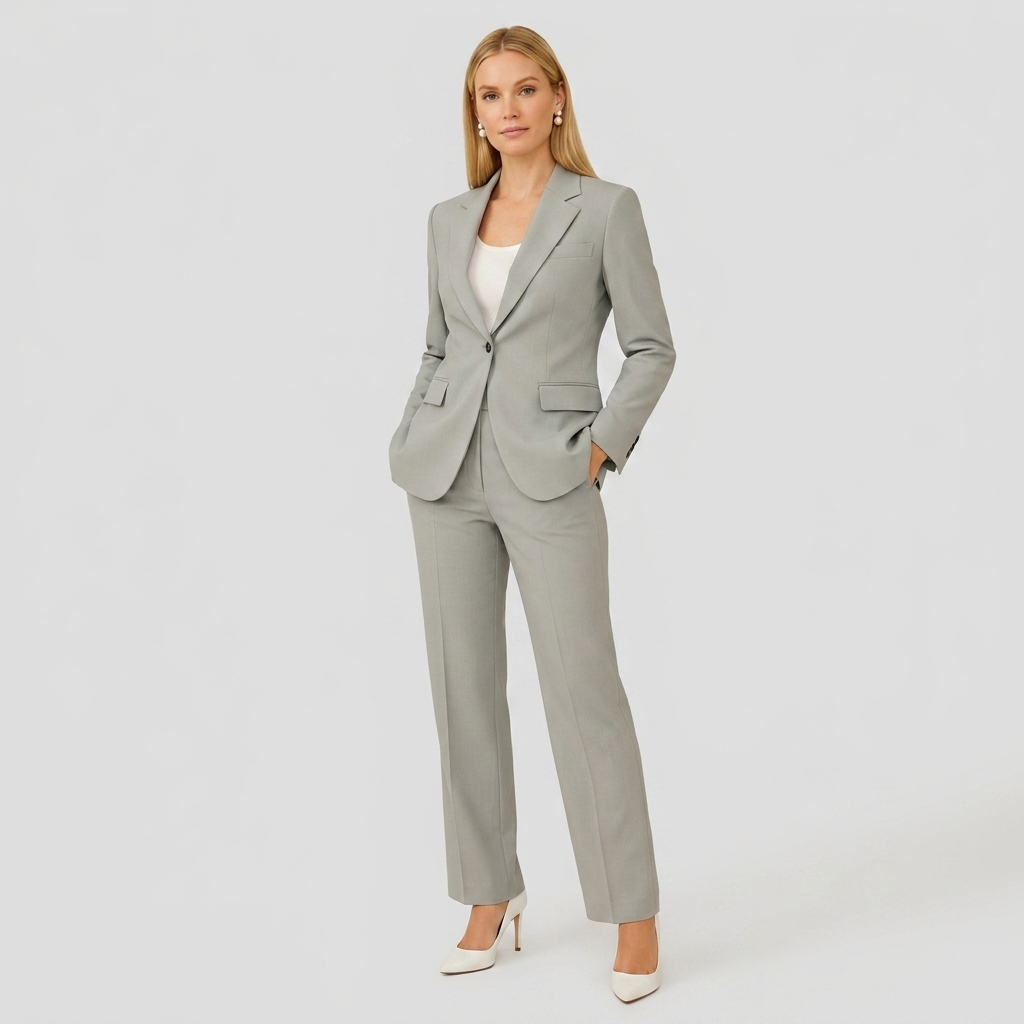 Women’s Tailored Suit Set | Polished Blazer Fit, Straight-Leg Trousers & Modern Office Style