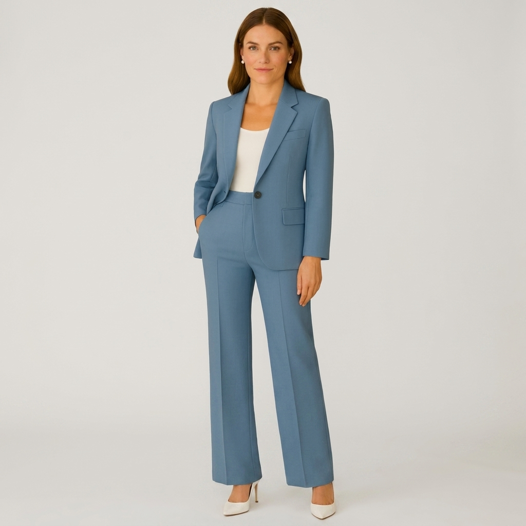 Women’s Tailored Suit Set | Polished Blazer Fit, Straight-Leg Trousers & Modern Office Style