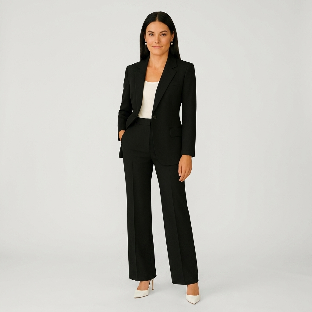 Women’s Tailored Suit Set | Polished Blazer Fit, Straight-Leg Trousers & Modern Office Style