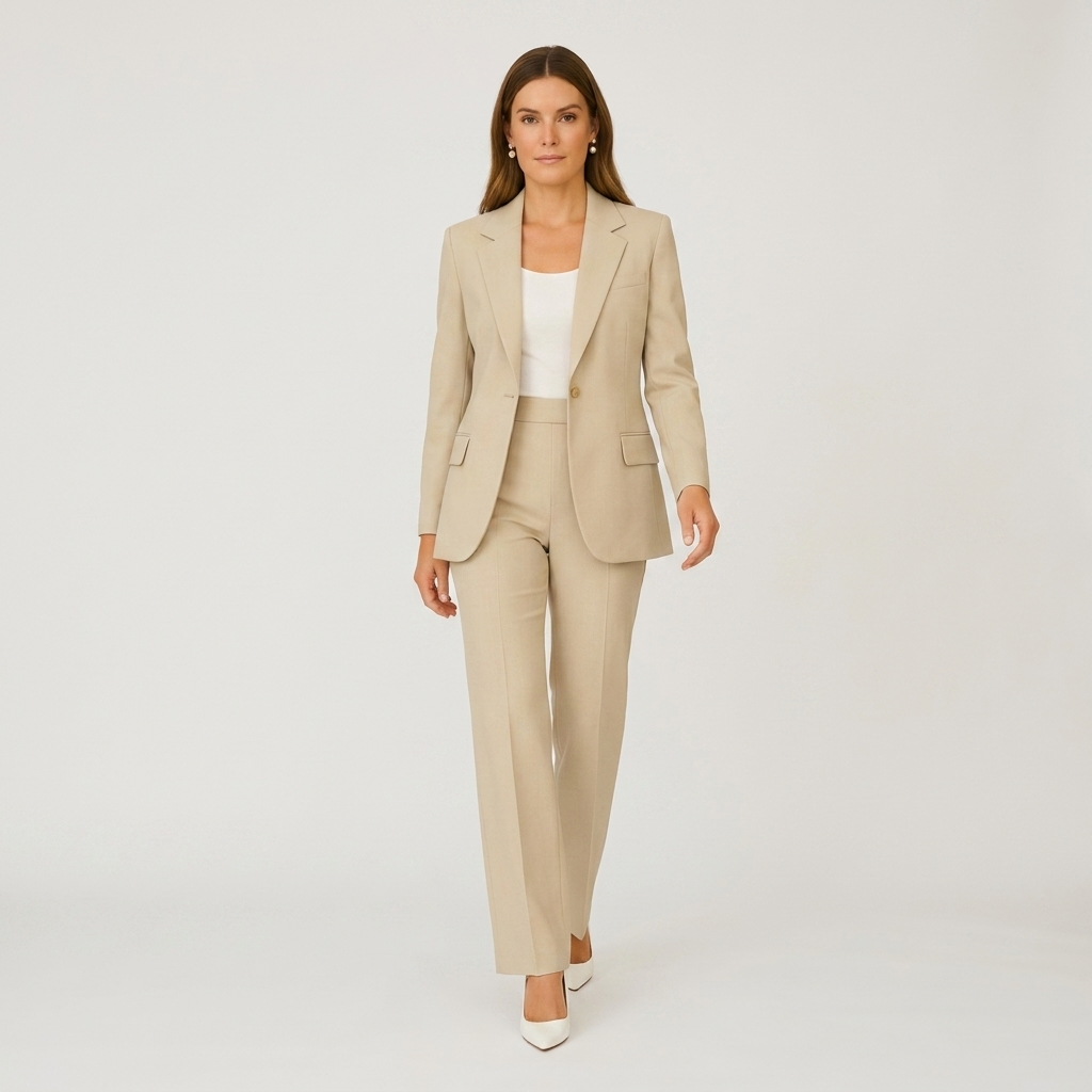 Women’s Tailored Suit Set | Polished Blazer Fit, Straight-Leg Trousers & Modern Office Style