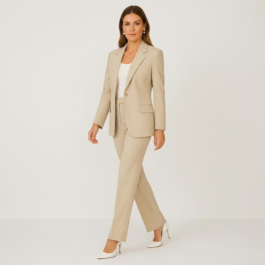 Women’s Tailored Suit Set | Polished Blazer Fit, Straight-Leg Trousers & Modern Office Style