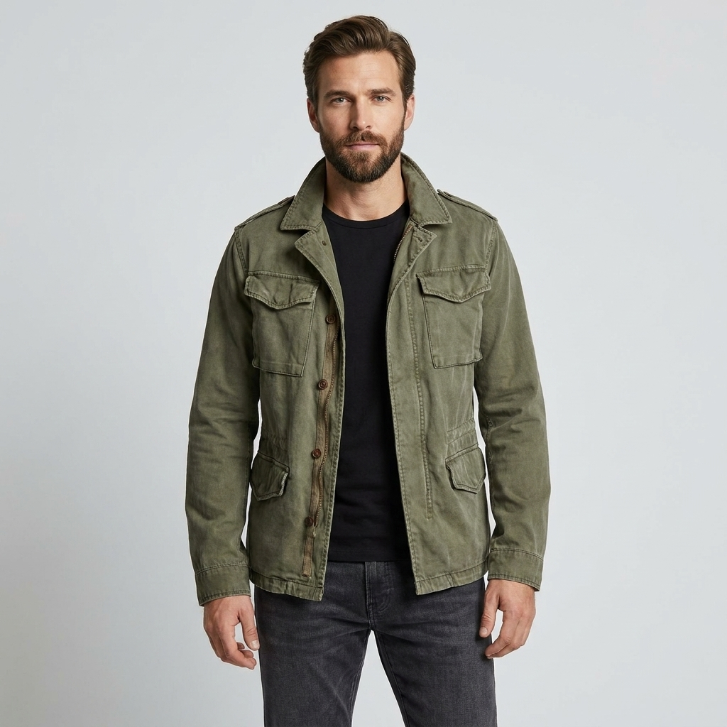 Men’s Vintage Field Jacket | Rugged Utility Style, Multi-Pocket Design & Relaxed Everyday Fit