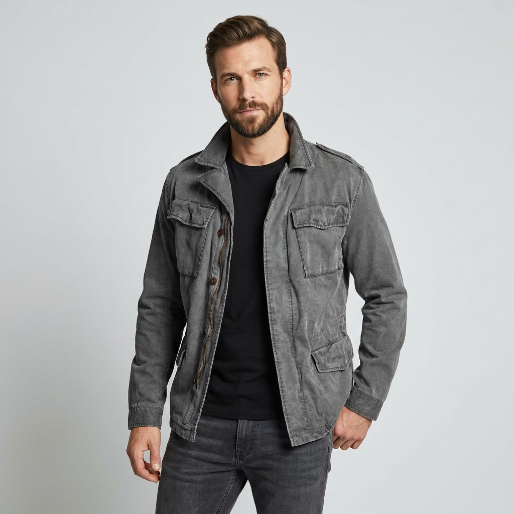 Men’s Vintage Field Jacket | Rugged Utility Style, Multi-Pocket Design & Relaxed Everyday Fit
