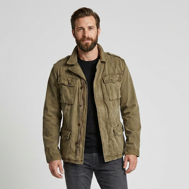 Men’s Vintage Field Jacket | Rugged Utility Style, Multi-Pocket Design & Relaxed Everyday Fit