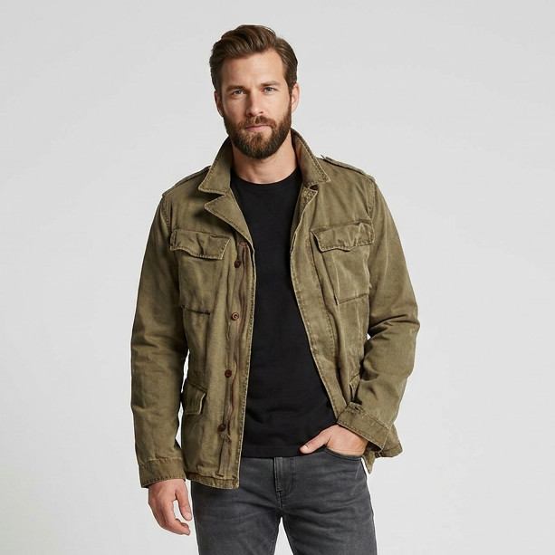 Men’s Vintage Field Jacket | Rugged Utility Style, Multi-Pocket Design & Relaxed Everyday Fit