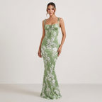 Floral Spaghetti Strap Maxi Dress | Slim Fit, Tie-Shoulder Detail & Summer Print
