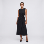 Sleeveless Midi Dress | Twist Waist, Draped Fit & Elegant Occasion Style