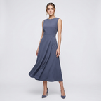 Sleeveless Midi Dress | Twist Waist, Draped Fit & Elegant Occasion Style