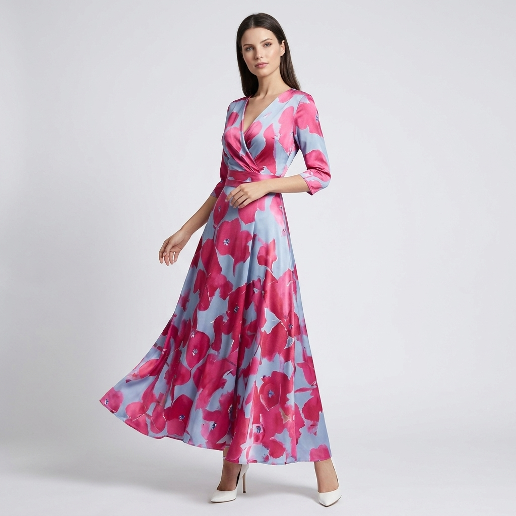 Floral Wrap Maxi Dress | Flowing Fit, V-Neckline & Statement Print