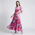 Floral Wrap Maxi Dress | Flowing Fit, V-Neckline & Statement Print