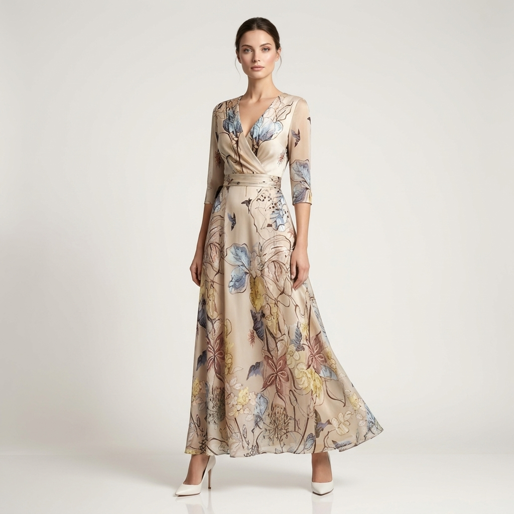 Floral Wrap Maxi Dress | Flowing Fit, V-Neckline & Statement Print