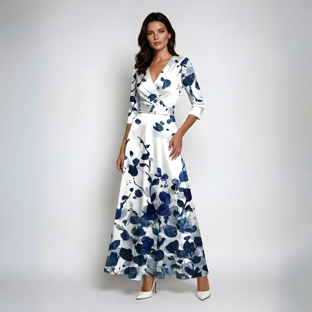 Floral Wrap Maxi Dress | Flowing Fit, V-Neckline & Statement Print