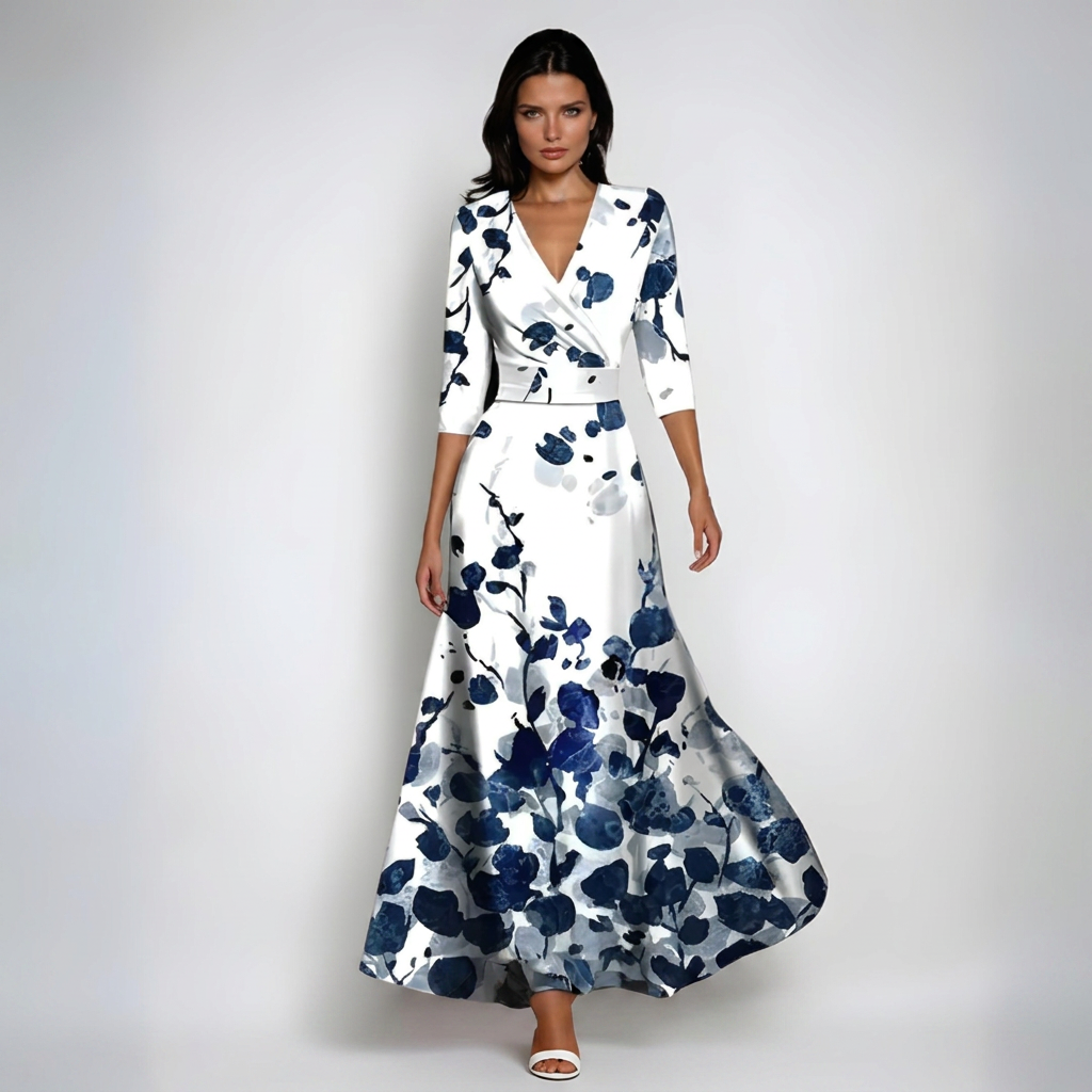 Floral Wrap Maxi Dress | Flowing Fit, V-Neckline & Statement Print